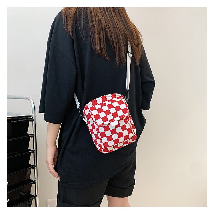 KOREAN PLAID CHECKERED BOARD CROSS BODY BAG