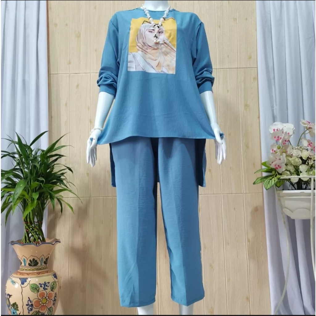 ONE SET CRINCKLE TERBARU | SETELAN CRINCKLE AIRFLOW PREMIUM | SETELAN WANITA KEKINIAN  VIRAL 2022 | SETELAN WANITA SABLON | ONE SIZE | TERLARIS | PROMO FLASH SALE