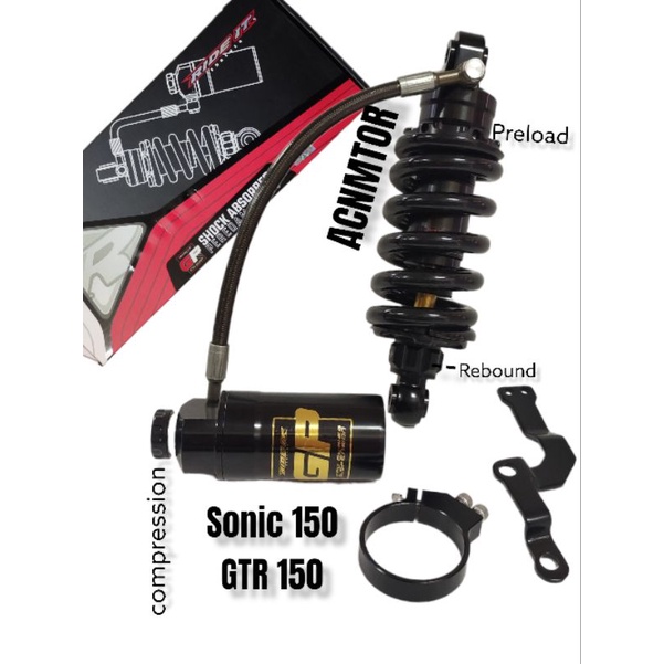SHOCK/SHOK SKOK TABUNG PISAH RIDE IT GP FLEXSIBLE HONDA SONIC 150/SUPRA GTR 150 CLIK REBOUND. MONOSH