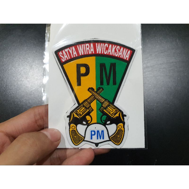 Stiker Embos POLISI MILITER PISTOL ( 1 Pcs ) | Stiker kaca PM | Stiker embos Polisi Militer