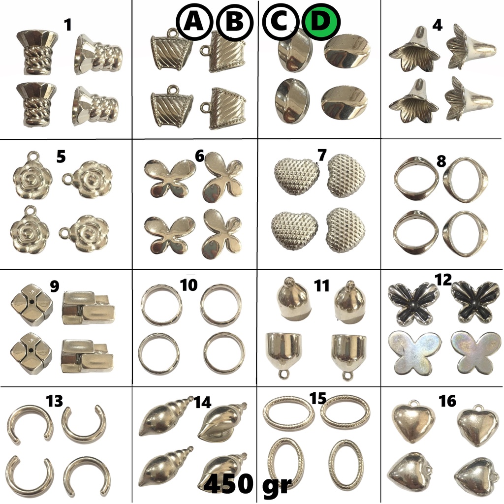 Mote Manik Silver dan Gold Macam2 Model Type D Harga/450gr