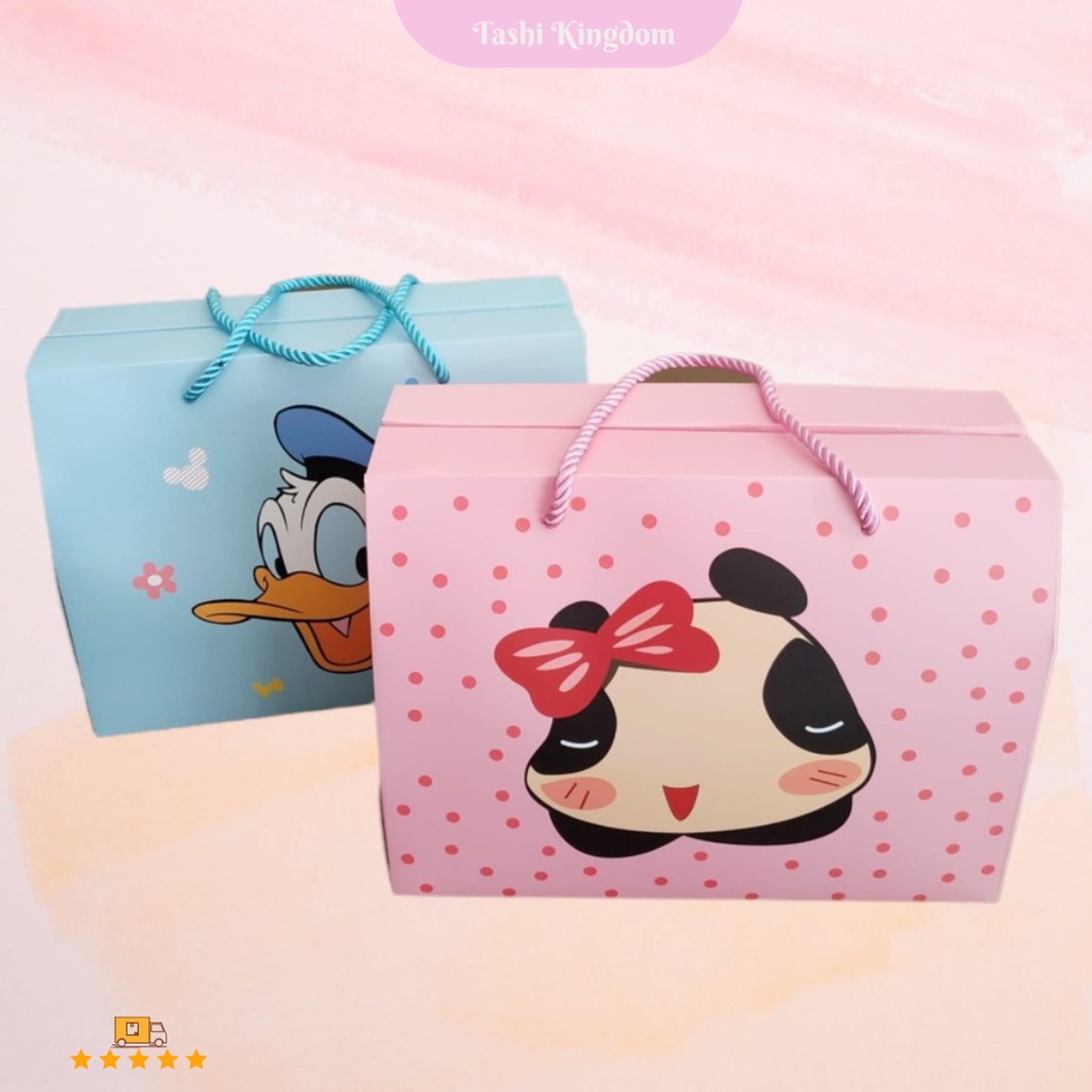 

Kotak Kado ulang tahun motif donald duck / Kotak Gift Hadiah Ultah , kotak kado mickey Box snack tali lucu Paper box Disney