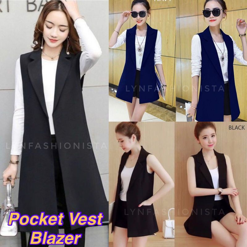 POCKET VEST BLAZER KOREA/BLAZER WANITA KANTOR TEBAL MURAH/939