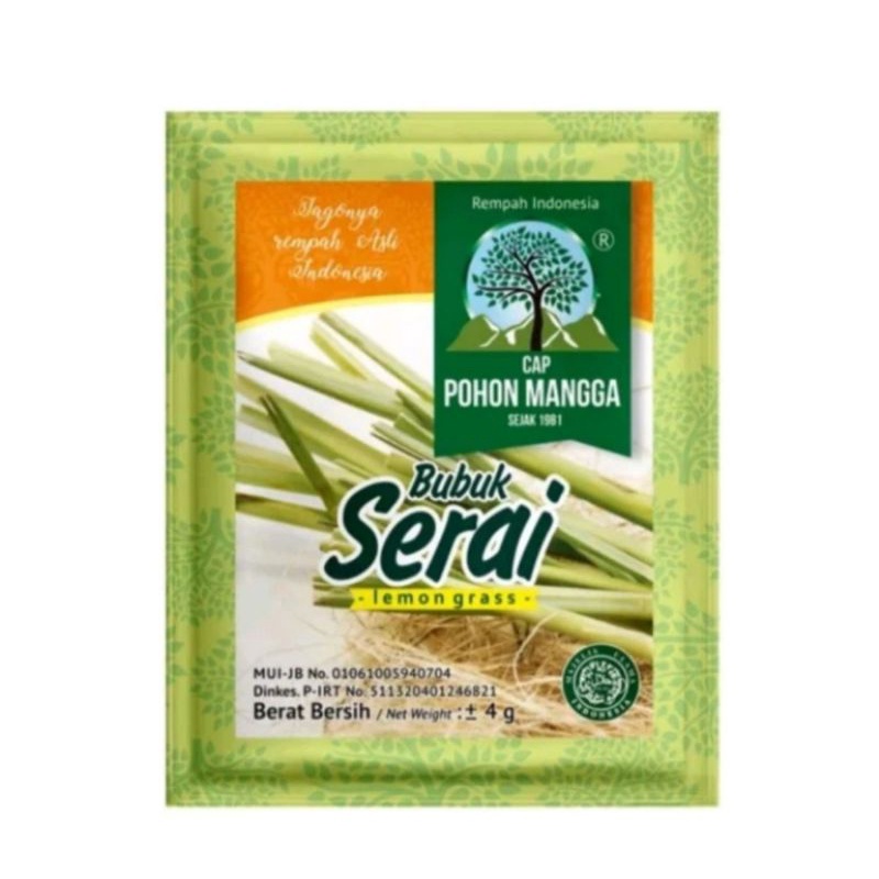 

MOOJOK-Bubuk Serai Cap Pohon Mangga 4 Gr Sereh Instan Praktis Lemon Grass