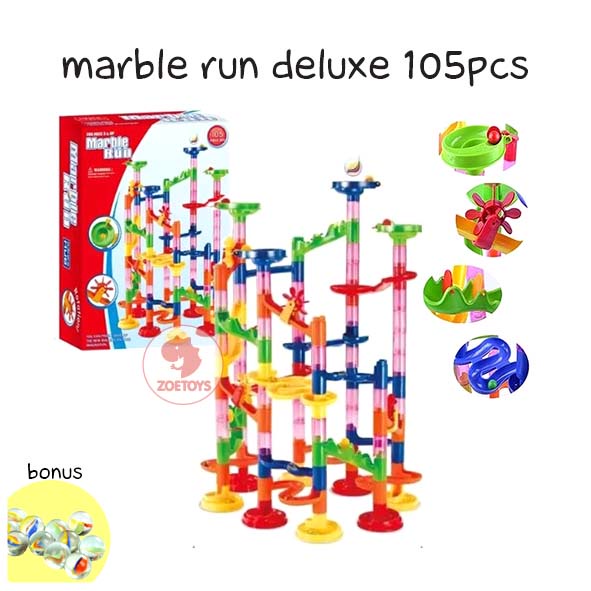 Zoetoys Marble Run 168pcs Marble Race | Duplo Balok Susun Track Slide Ball Race Run Building Brick Maze Block | Mainan Edukasi Anak Bukan Lego