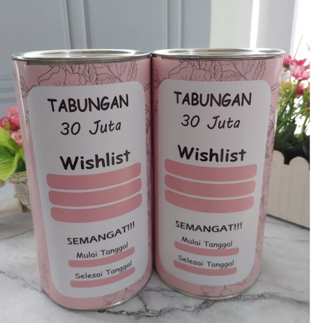 Celengan Target Murah Boba 30 50100 Juta Tulis Nama buka tutup Tabungan Boba Karkater permanen 100jt