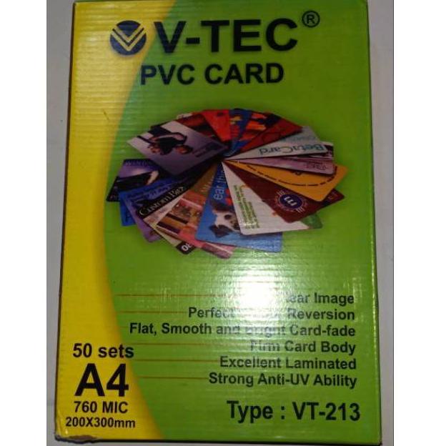 

➺u8 Terlaris PVC ID CARD / BAHAN ID CARD UK 200mm x 300mm/ 50Sets DYE INK 49 ❁