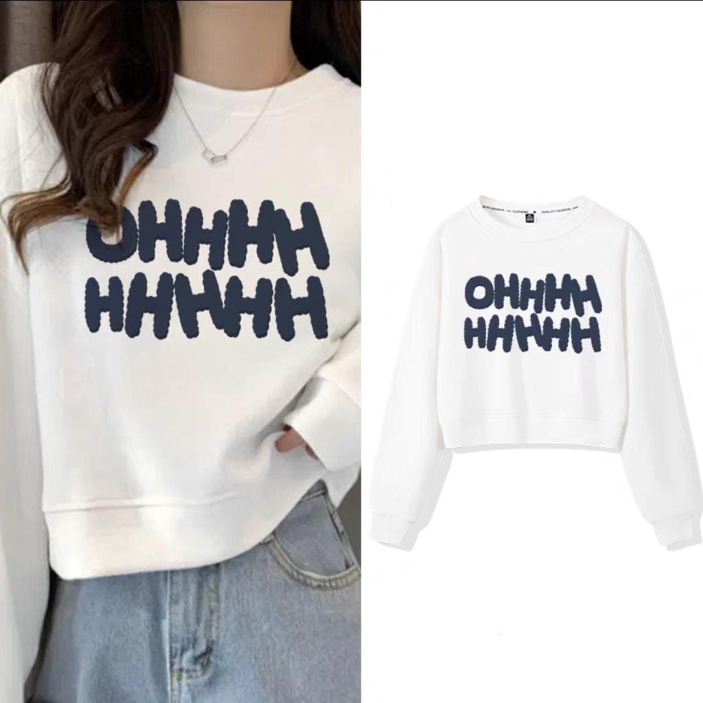 OHHH SIMPLE SWEATER CROP CASUAL (V1)