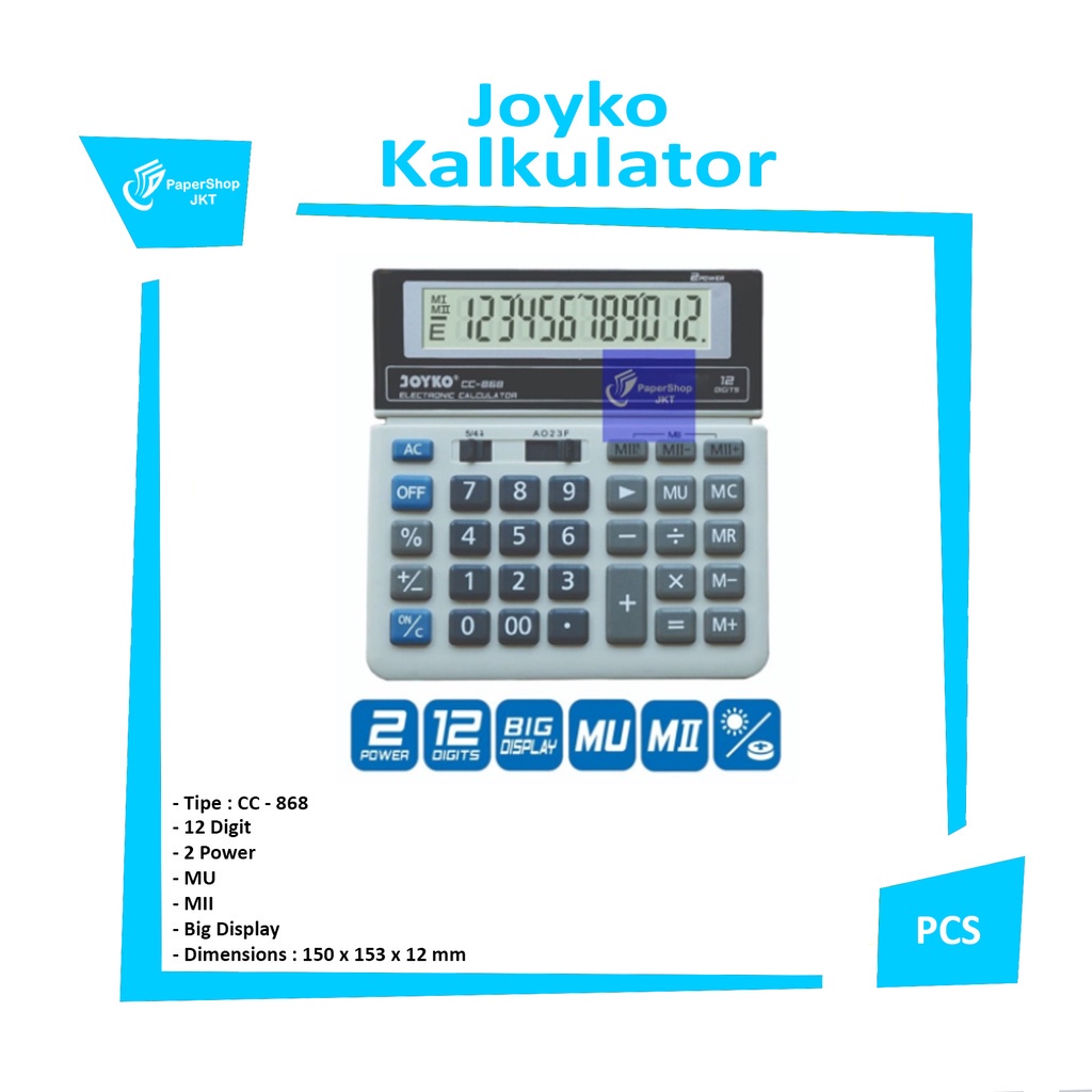 

JOYKO - Kalkulator 12 Digits CC-868 -Pcs