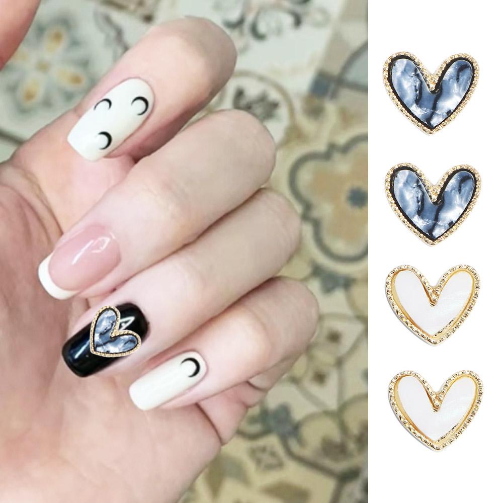 MXBEAUTY 3d Nail Art Perhiasan 10pcs /Set Mewah Manicure Nail Drills Peach Cinta Alloy Aksesoris Kuku Set