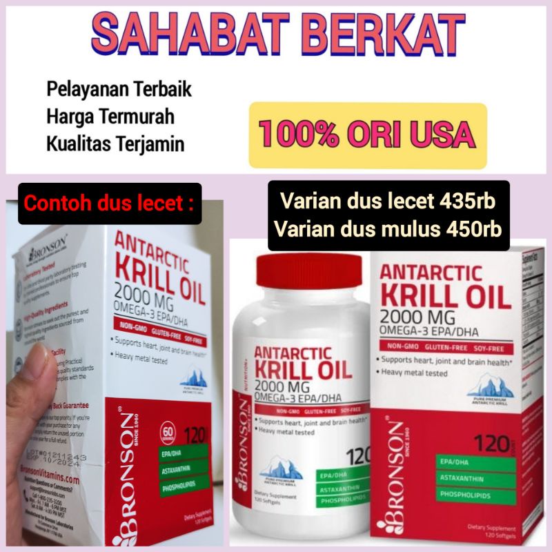 BRONSON KRILL FISH OIL 1000 MG 2000 mg ISI 120