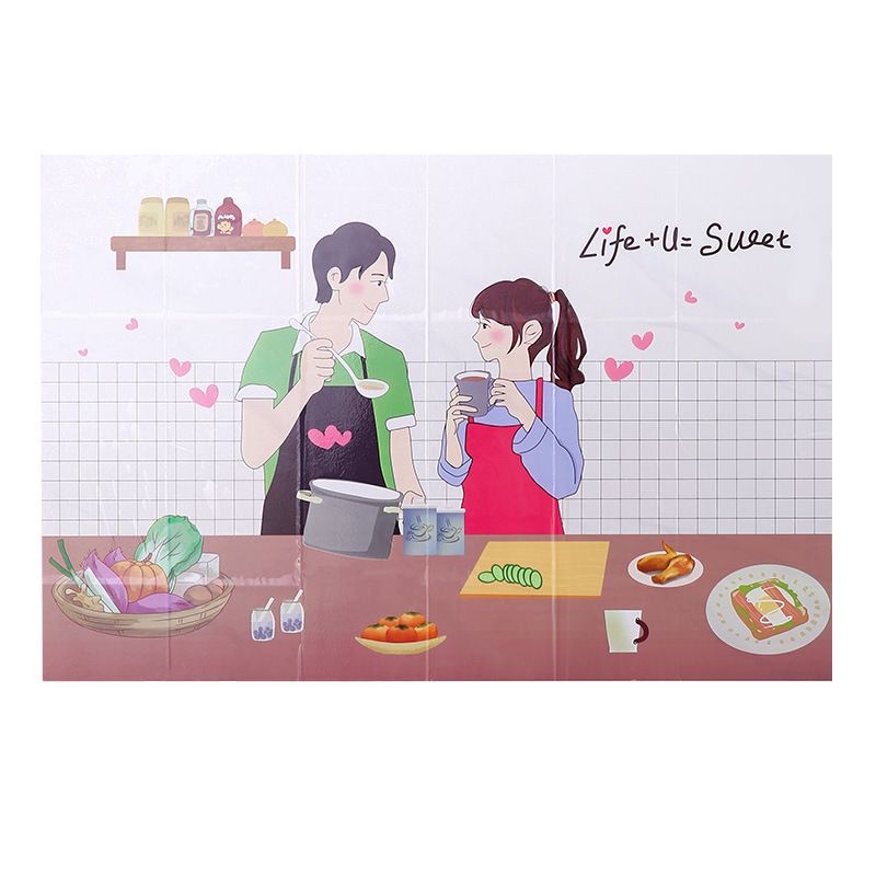 Sticker Dapur Cute Character Anti Minyak 90 X 60 Cm