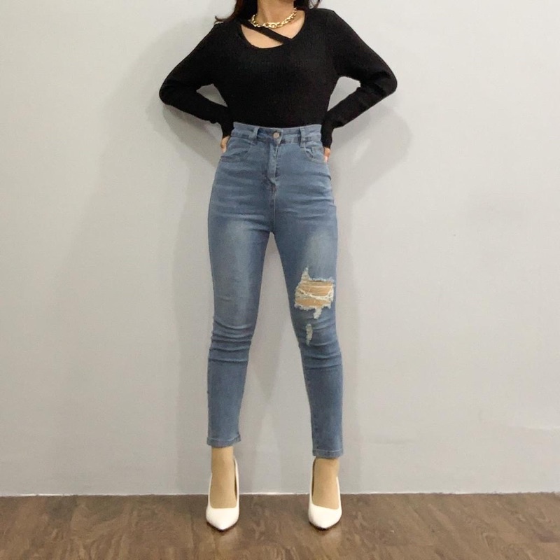 [LUXE.DLABEL] - E22 Jeans | Celana panjang Highwaist wanita Jeans import premium Jeans wanita polos ripped jeans High waist jeans wanita bkk Skinny Jeans High waist Baggy jeans Wideleg Jeans Kulot jeans Boyfriend jeans Wanita Kargo Jeans