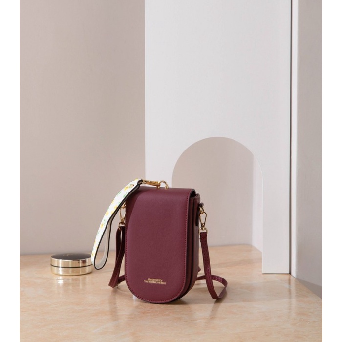 dompet hp wanita JIMSHONEY LOUISA MINI BAG WANITA TAS SELEMPANG WANITA ORIGINAL - RED R2B5 BAYAR DI 