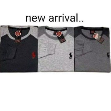 TERBARU Kaos oblong panjang lengan manset pria /kaos kombinasi lengan panjang