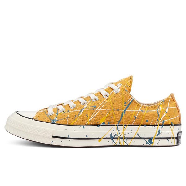 Converse Chuck 70s Ox Archive Paint Splatter "Sunflower Gold" Egret