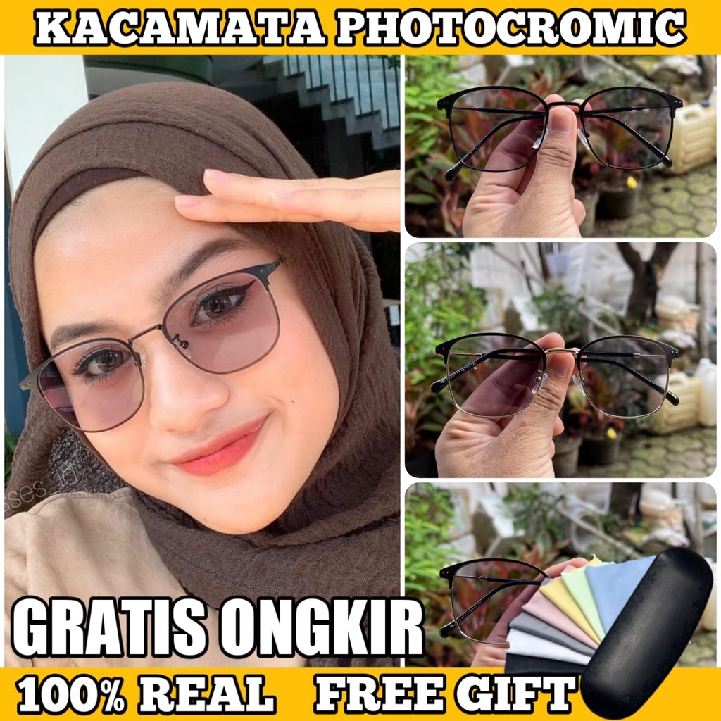 [TERMURAH] Kacamata Photocromic Korea / Anti Radiasi 2 In 1 Potokromik Photochromic Pria Wanita Fotocromic Potocromic