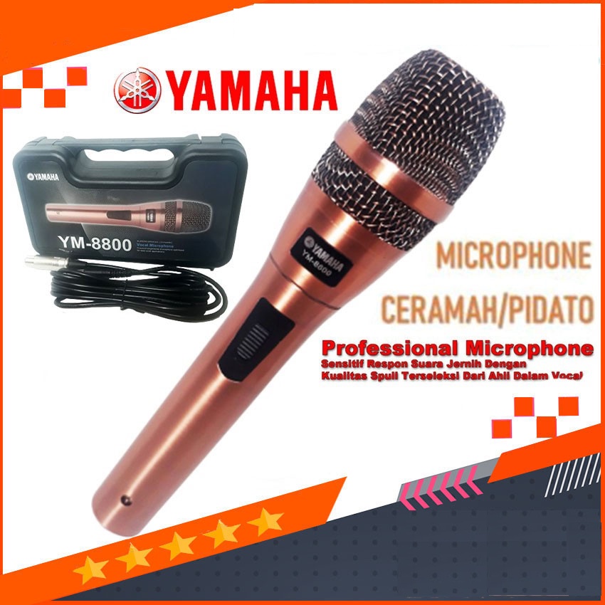 Yamaha Mic Kabel YM-8800 Microphone Gold Edition Mic Karaoke High Quality