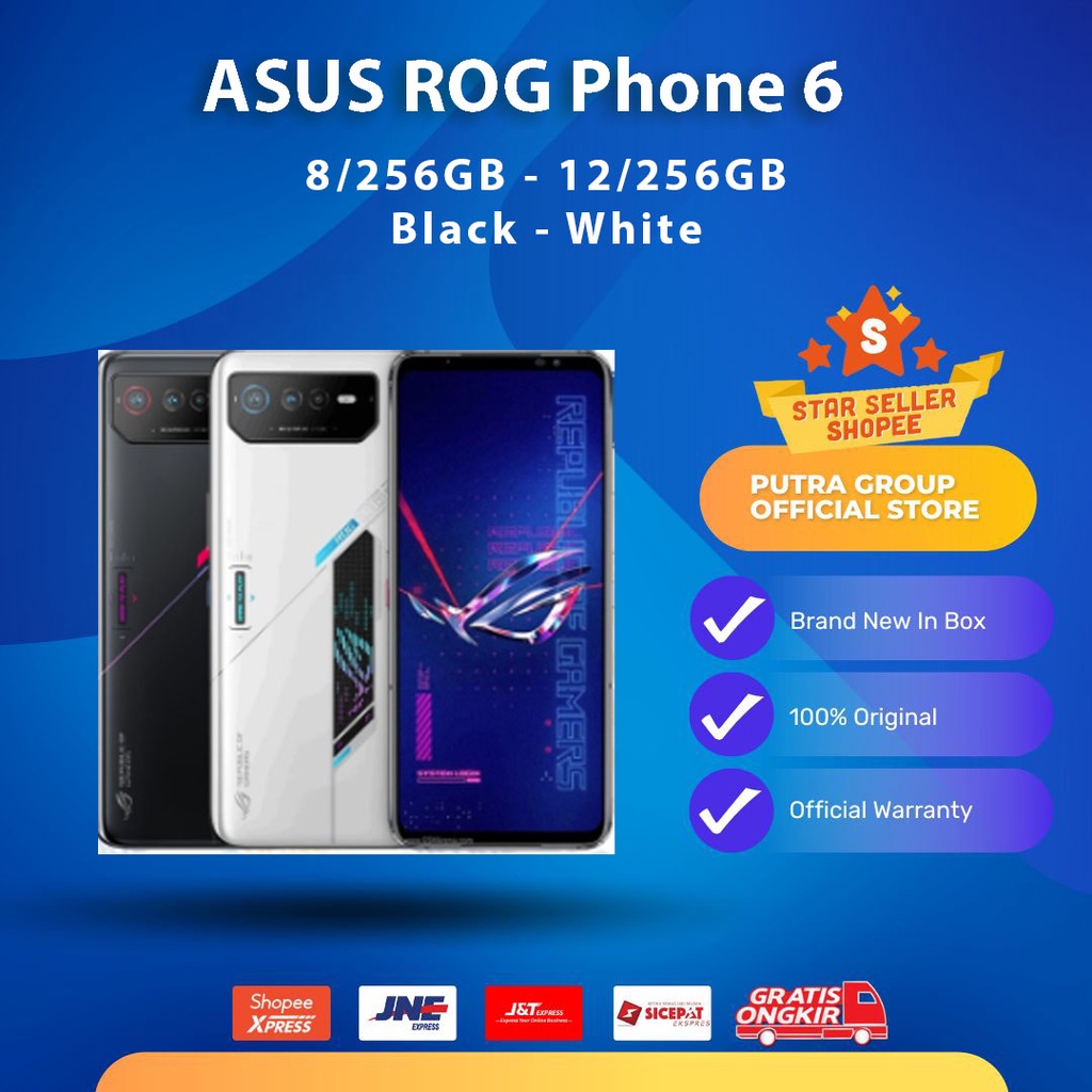 (RESMI) Asus ROG Phone 6 8/256GB 12/256GB Black White Gaming Phone 5G