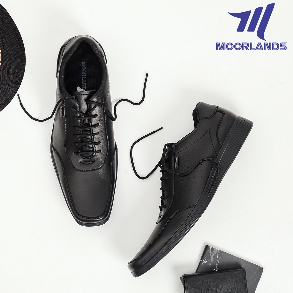 Moorlands Original Sepatu Pantopel Tali Pria Sepatu Hitam Pria Sepatu Kantor Pria