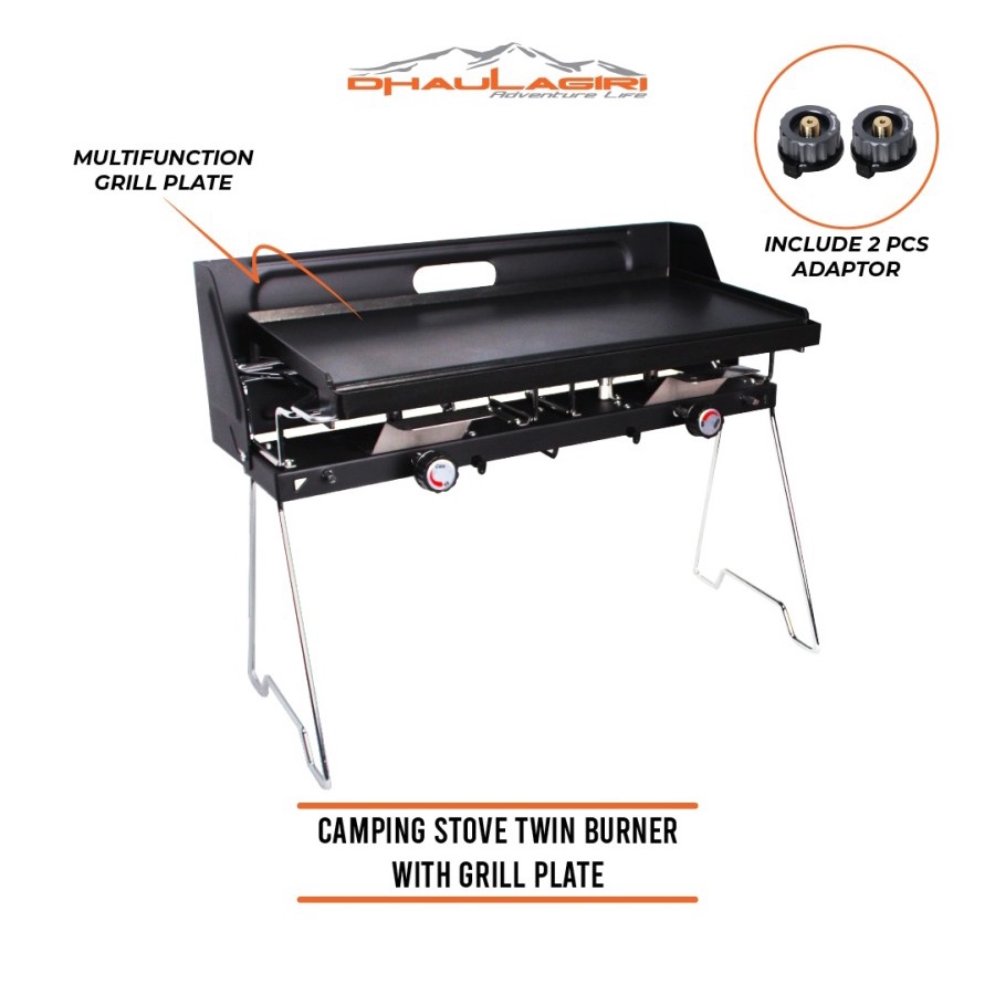 Dhaulagiri Camping Stove Twin Burner with Grill Plate