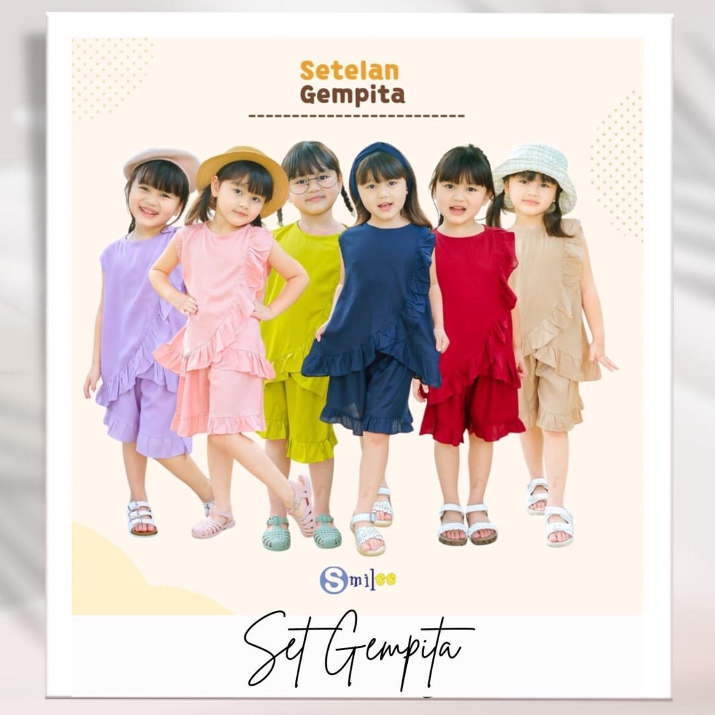 SET GEMPITA FASHION PAKAIAN ANAK PEREMPUAN KATUN RAYON 12345TH