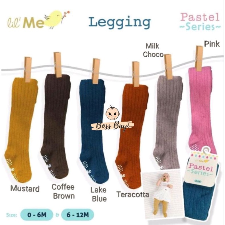 ROYAL BEBE Legging Pastel Earth lil' Me | Twilly Legging Tights / Legging Bayi Anak Warna Polos Tutup Kaki