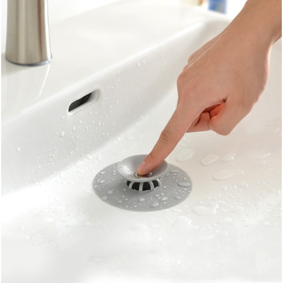 Penutup Lubang Saluran Air Kamar Mandi Dapur Saringan Wastafel Sink Bathtub Silicone Satu7an RT-25-PW