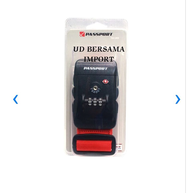 PASSPORT Gembok Strap Koper Kombinasi Angka/Gembok Koper Merah