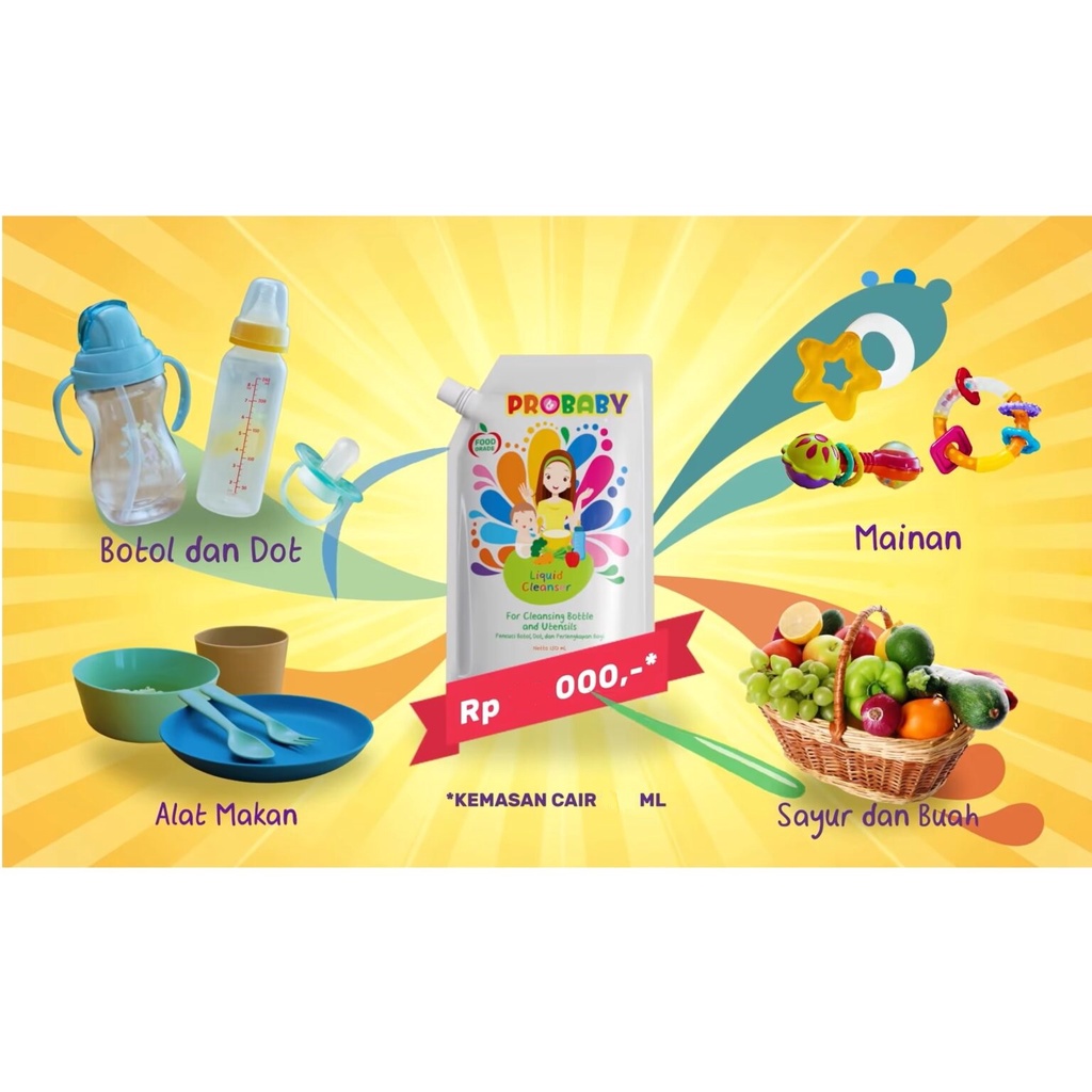 Probaby 700ml Liquid Cleanser Sabun Pencuci Botol Peralatan Bayi Food Grade BUY 1 GET 1