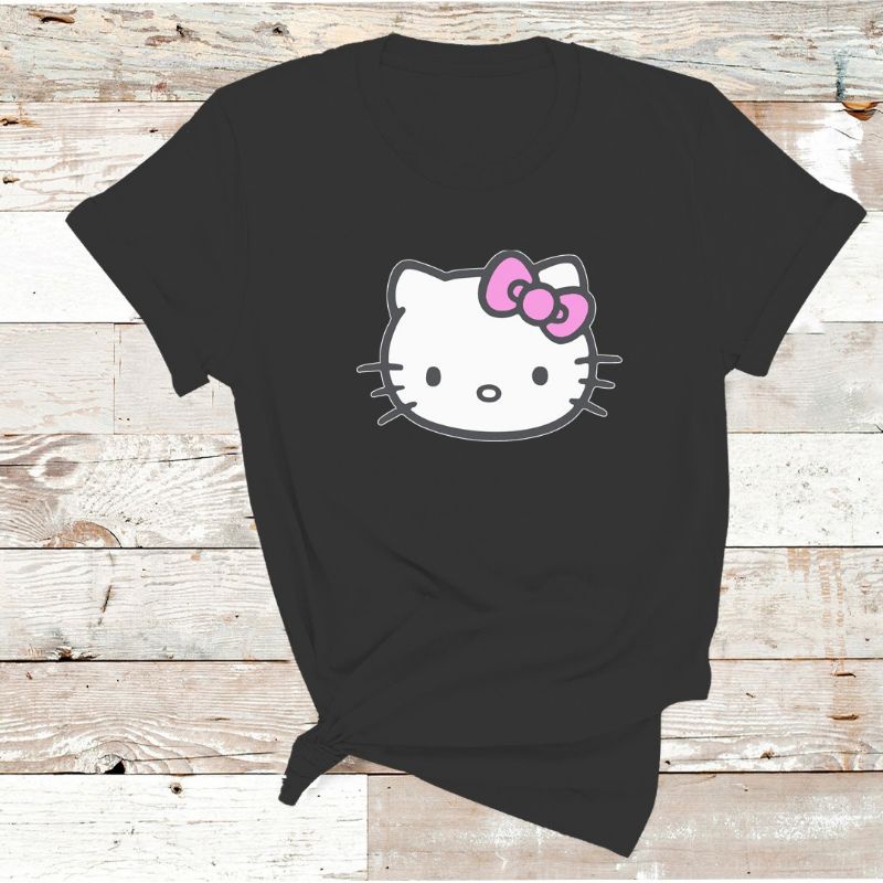 KAOS KATUN HELLO KITTY ANAK-ANAK &amp; DEWASA/KAOS KATUN 24S HELLO KITTY HEAD