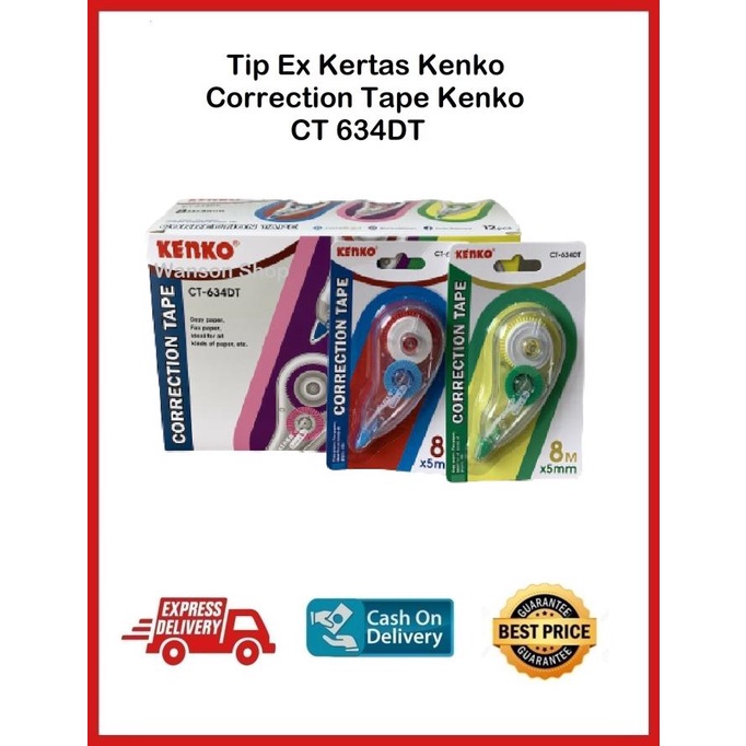 

TIP EX KERTAS KENKO CT 634DT/ CORRECTION TAPE KENKO CT 634DT