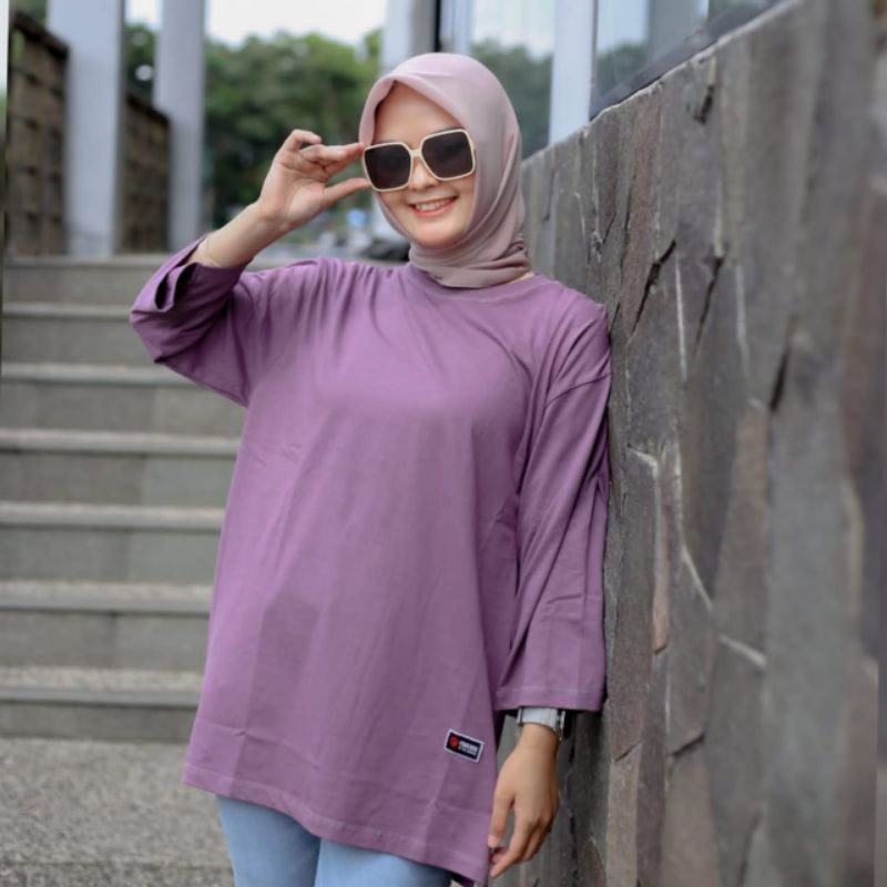 atasan wanita oversize midi polos kekinian 2022 viral import/oversize wanita lengan panjang 7_8 baha