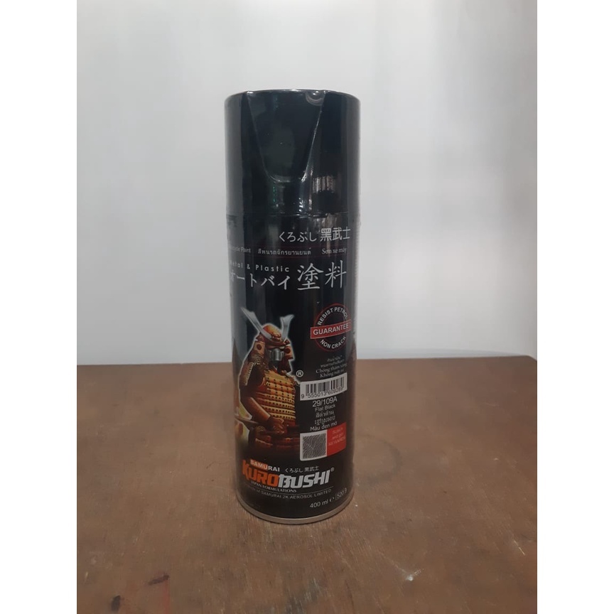 Pilox Samurai/Cat Sprey Samurai Paint 109A(Black Doff/Hitam Doff)