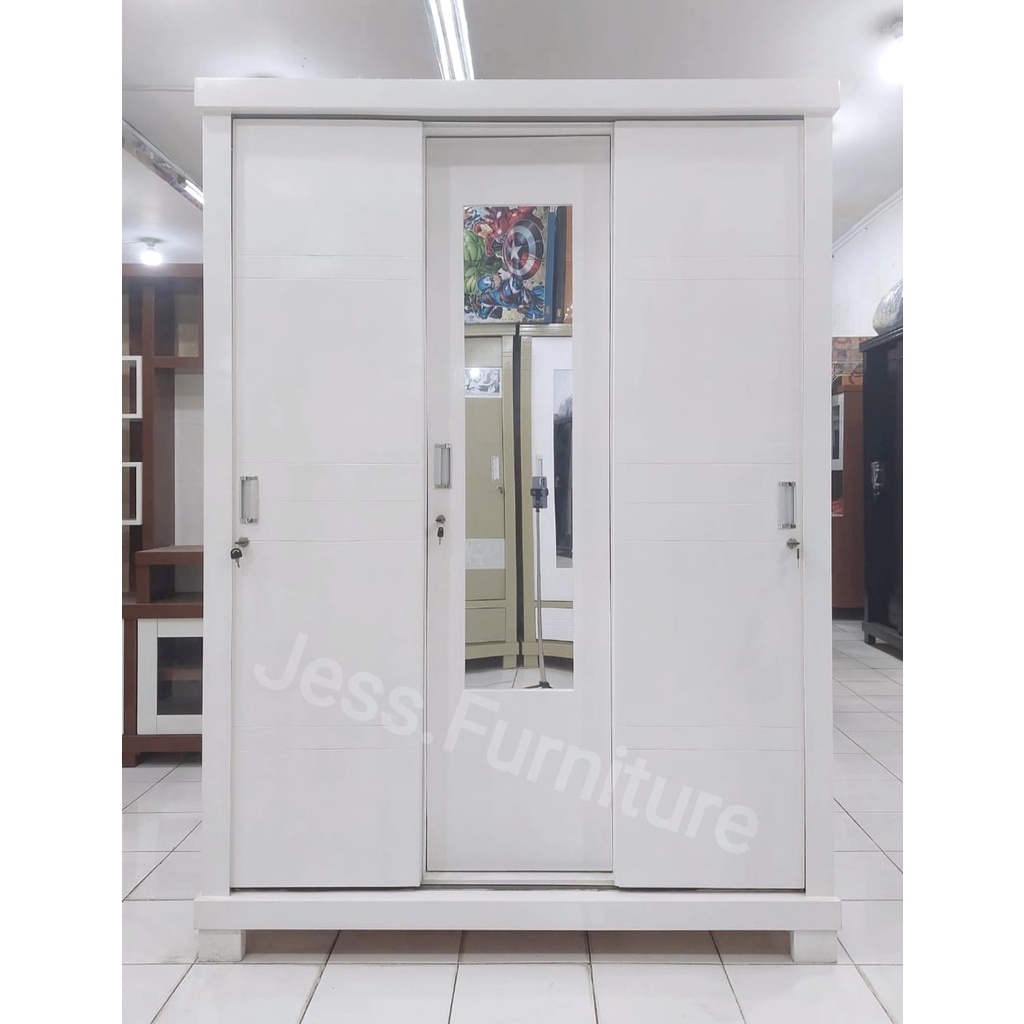 Lemari Baju 3Pintu Sliding , Lemari Baju Gamis 3Pintu , Lemari Pakaian Geser , Lemari Baju Gantungan