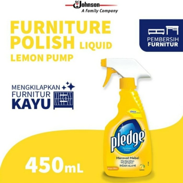 LEMON PLEDGE FURNITURE PUMP 450ML