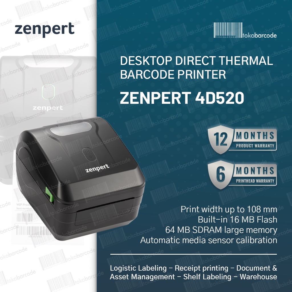 PRINTER BARCODE DIRECT THERMAL TSC ZENPERT 4D520