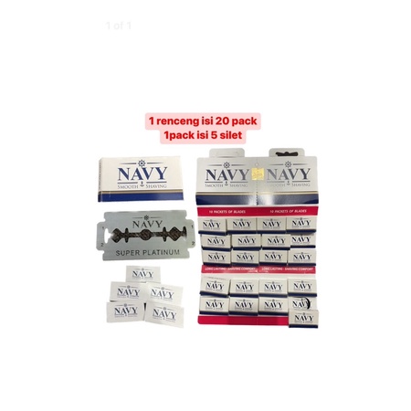 1 Renceng 20 pack Silet Navy / Silet Isi Refill Navy / Isian Cukuran / Refill Silet Navy