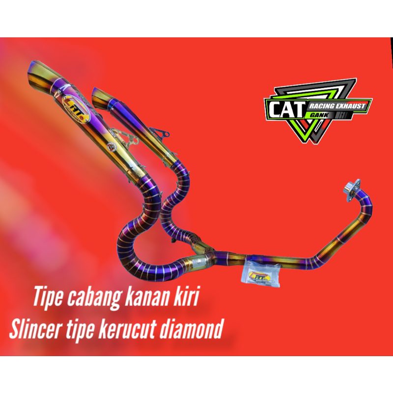 knalpot cat racing exhaust knalpot cabang kanan kiri untuk vixion cbr r15v2 r15v3 satria fu cb150r o