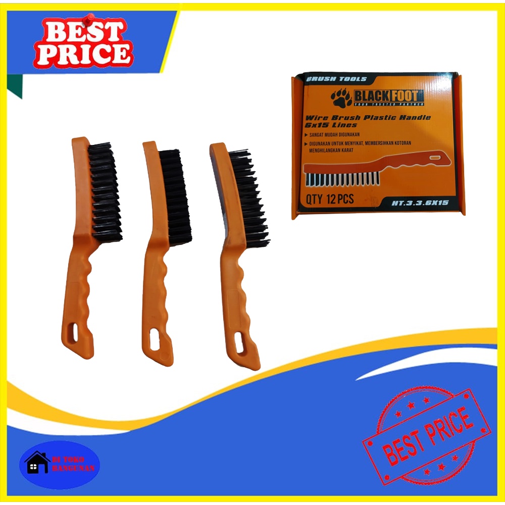Sikat Kawat Blackfoot Gagang Fiber 4B - 5B- 6B Pembersih Karat