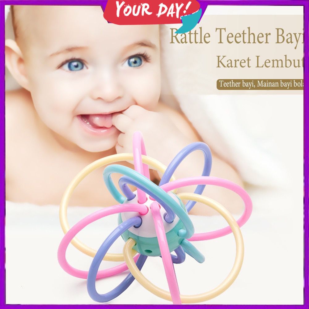 Mainan Anak Teether Bayi Bola Manhattan Gigitan Baby // teether bayi bahan lembut BPA Frer