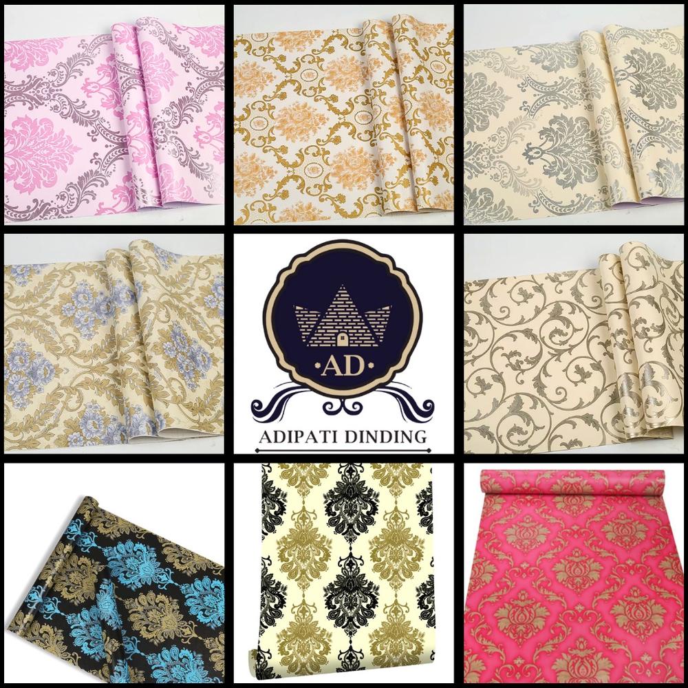 WALLPAPER MOTIF BATIK ELEGANT, BATIK SILVER, BATIK PINK, VINTAGE, BATIK HITAM, BATIK GOLD HITAM TERM