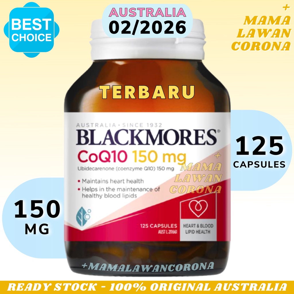 HEALTHY CARE Coenzyme Q10 100 150mg Capsules AUSTRALIA Swisse Co Enzyme Co Q 10 150 mg CoQ 180 Caps / Resveratrol 180 / BLACKMORES High Potency CoQ10 isi 125 30 Kapsul