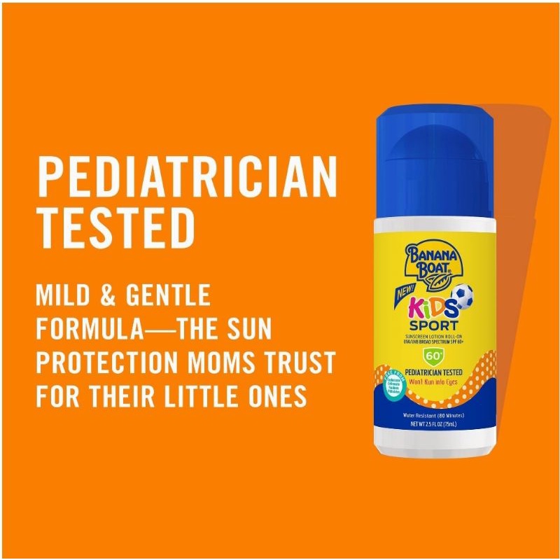 Banana Boat Kids Sport Roll-On Sunscreen Lotion SPF 60+, 75 ML