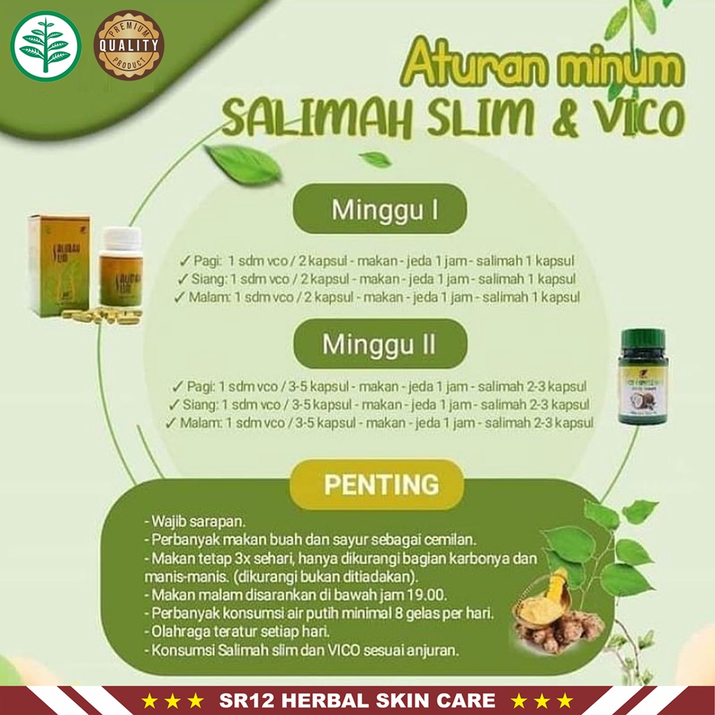 Salimah Slim SR12 Herbal | Obat Herbal Diet | Obat Herbal Pelangsing | Penurun Berat Badan SR12 | Paket Pelakor