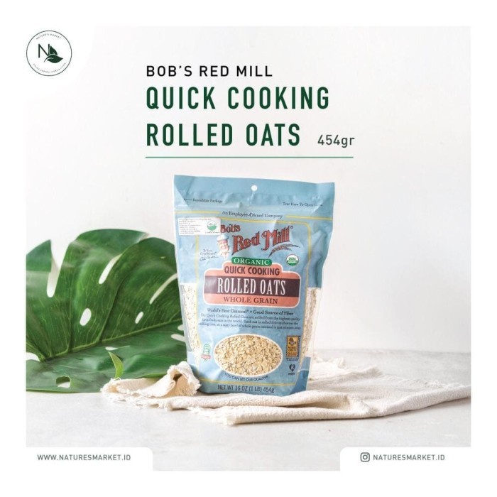

Bob's Red Mill Organic Quick Cooking Rolled Oats 454g