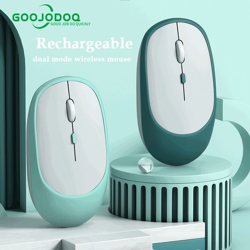 Goojodoq Silent Bluetooth &amp; 2.4G Mouse Wireless Ultra Tipis Portable Mouse USB Rechargeable