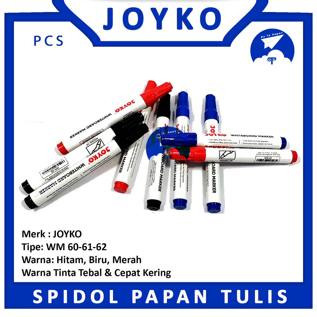 

JOYKO Whiteboard Marker-Spidol Tinta Bisa Dihapus WM-60-61-62 -Per Pcs