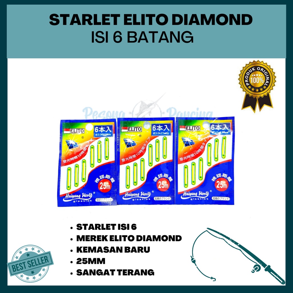 Starlet Pancing DIAMOND ELITO ISI 6 Atau penerang 25mm DIAMOND ELITO