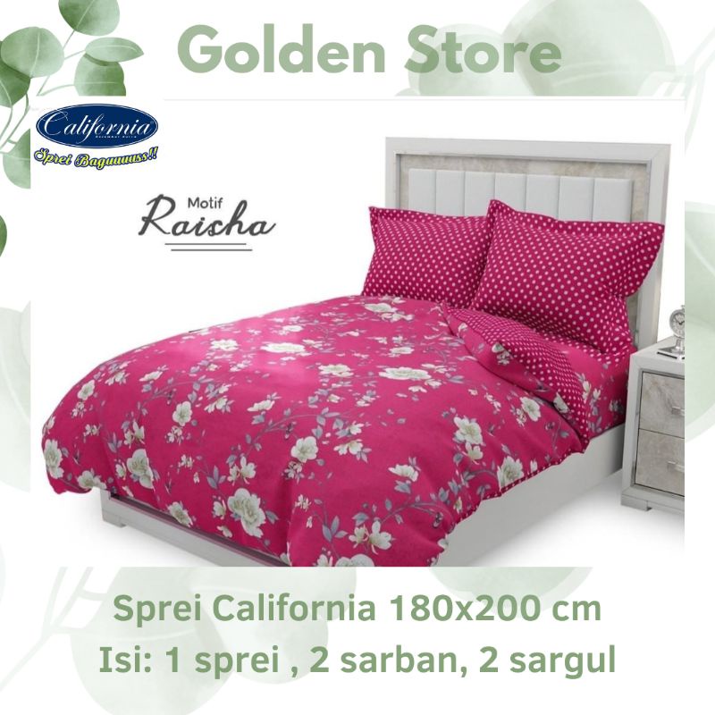 Sprei California 180x200 Motif Raisha